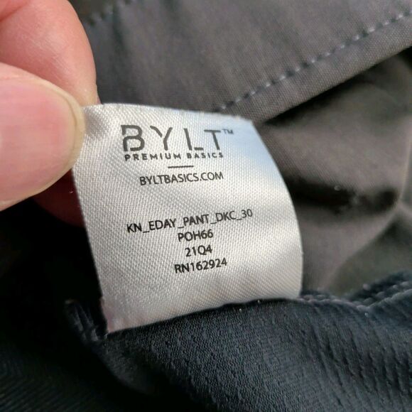 BYLT Kinetic Everyday Pant Mens 29x26 Charcoal Gray Performance Stretch EUC - Picture 8 of 15